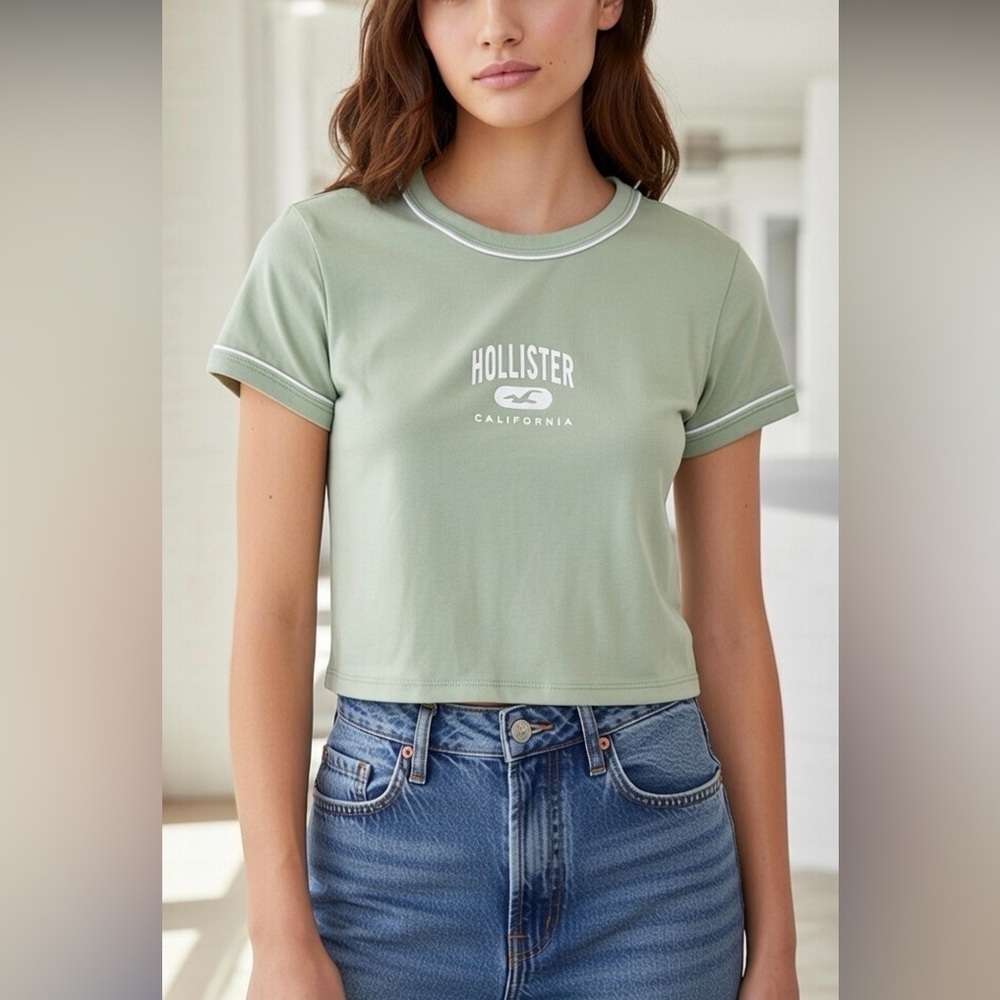 Holster classic Crop Top Tee in mint Green size XS